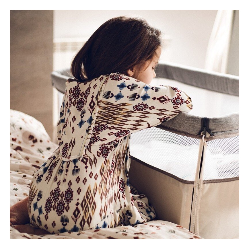 Lionelo - Cuna 3 en 1 para bebé LEONIE gris/beige