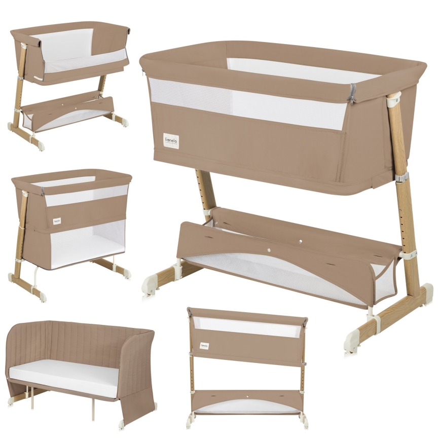 Lionelo - Cuna convertible 5 en 1 THOMI PLUS Beige Caramelo