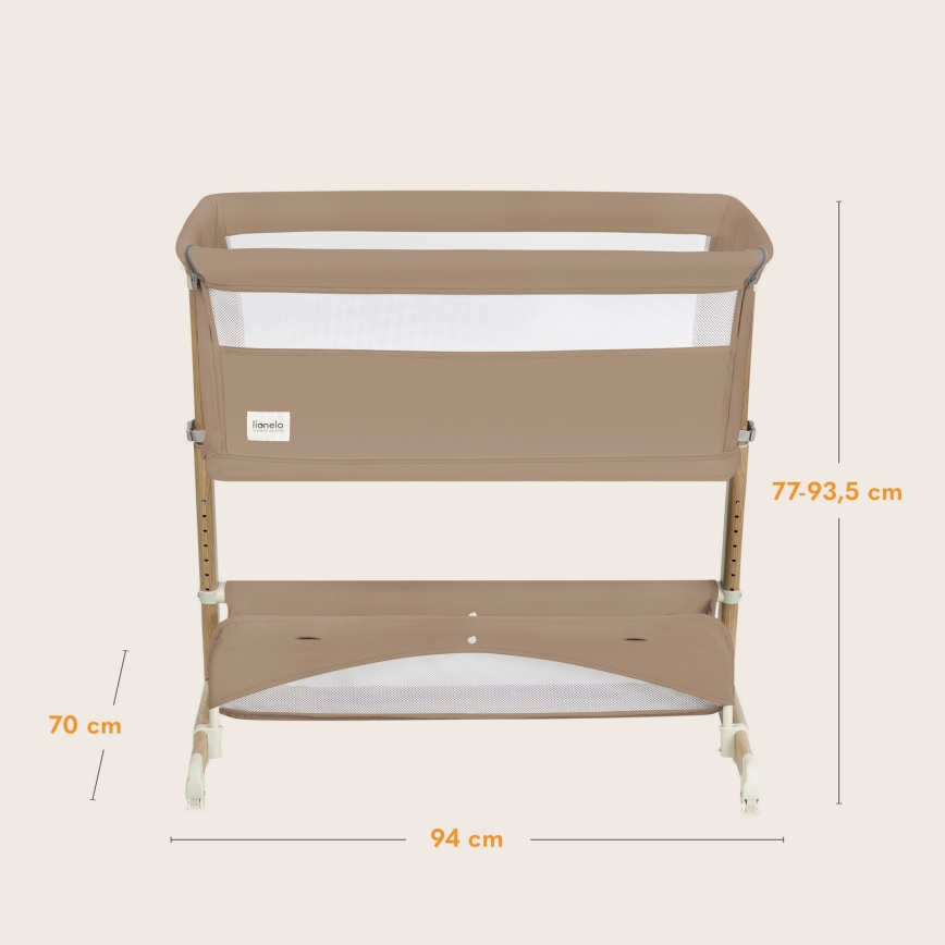 Lionelo - Cuna convertible 5 en 1 THOMI PLUS Beige Caramelo