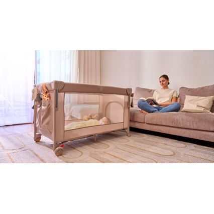 Lionelo - Cuna de viaje 3 en 1 ELLEN Beige arena