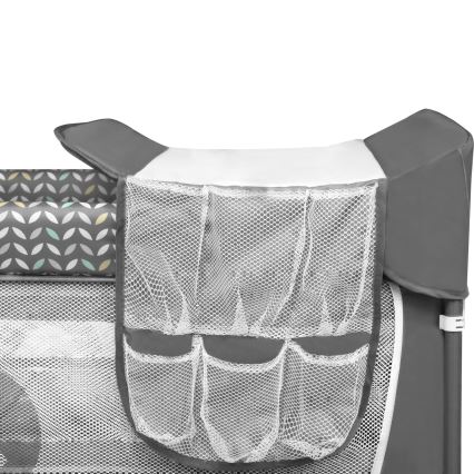 Lionelo - Cuna de viaje FLOWER Gris estilo nórdico