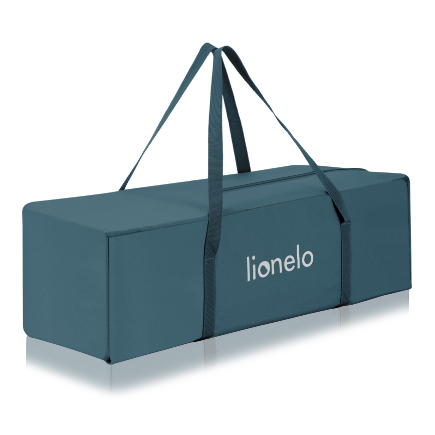 Lionelo - Cuna de viaje FLOWER Verde Turquesa