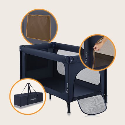 Lionelo - Cuna de viaje JASMIN EASY FOLD Azul marino