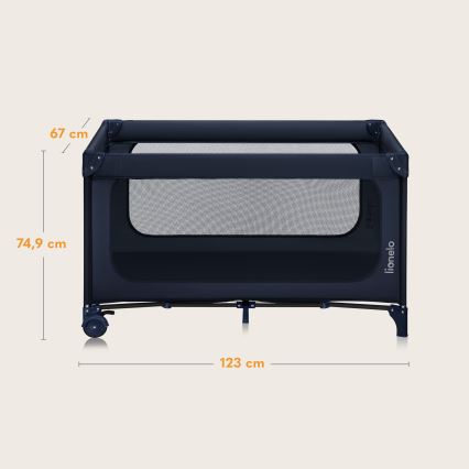 Lionelo - Cuna de viaje JASMIN EASY FOLD Azul marino