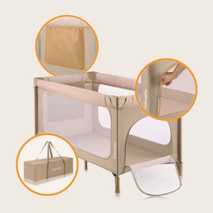Lionelo - Cuna de viaje JASMIN EASY FOLD Beige arena