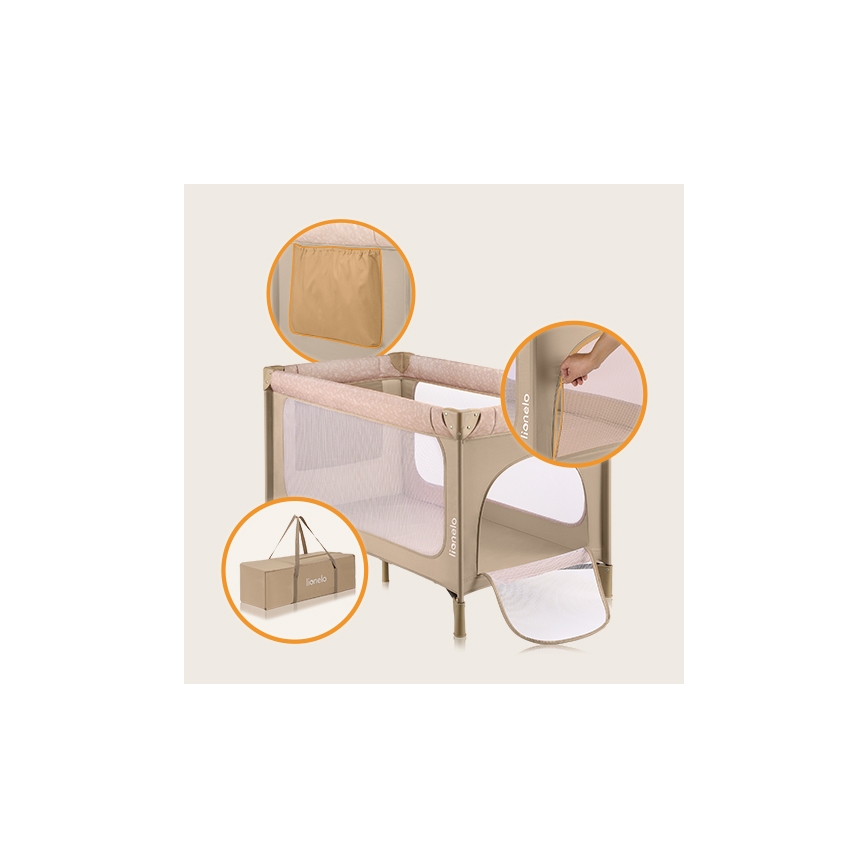Lionelo - Cuna de viaje JASMIN EASY FOLD Beige arena