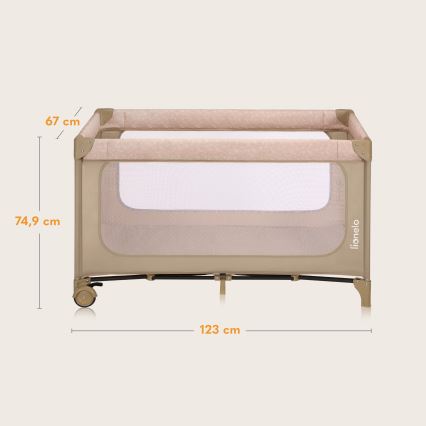 Lionelo - Cuna de viaje JASMIN EASY FOLD Beige arena