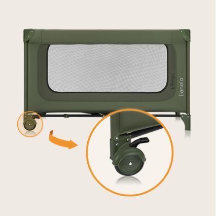 Lionelo - Cuna de viaje JASMIN EASY FOLD Verde Oliva