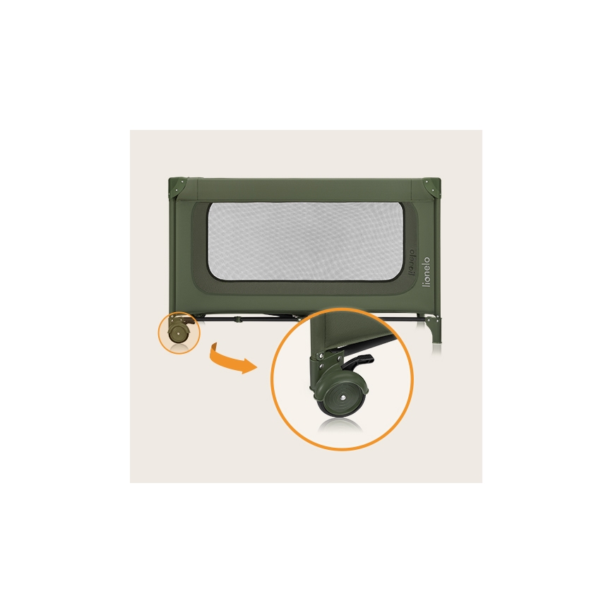 Lionelo - Cuna de viaje JASMIN EASY FOLD Verde Oliva