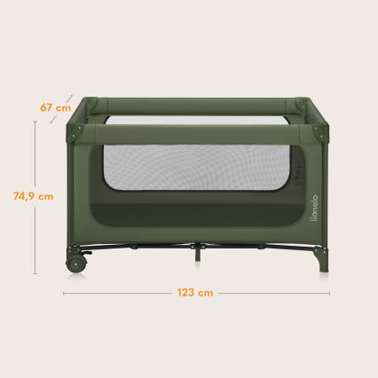 Lionelo - Cuna de viaje JASMIN EASY FOLD Verde Oliva