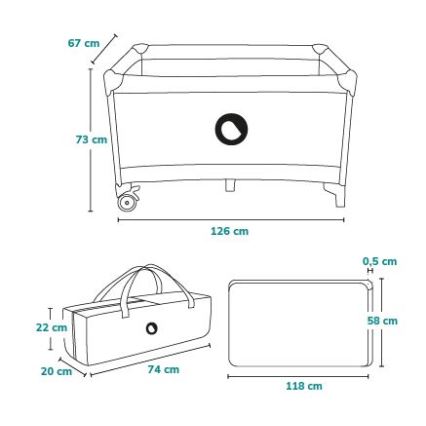 Lionelo - Cuna de viaje STEFI azul marino