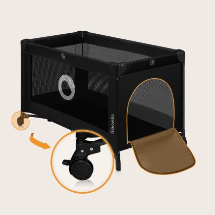 Lionelo - Cuna de viaje STEFI Black Carbon