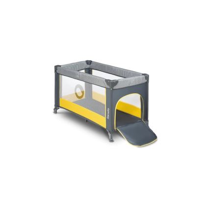 Lionelo - Cuna de viaje STEFI gris/amarilla