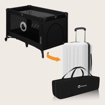 Lionelo - Cuna de viaje STEFI Negro Carbono