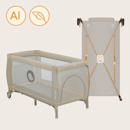 Lionelo - Cuna de viaje STEFI PLUS Beige Capuchino