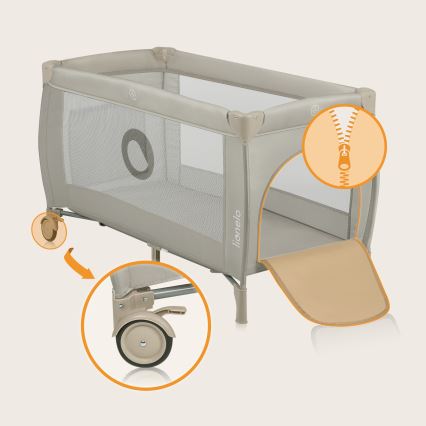 Lionelo - Cuna de viaje STEFI PLUS Beige Capuchino