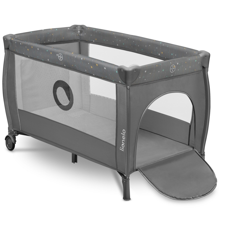 Lionelo - Cuna de viaje STEFI PLUS Gris Multicolor