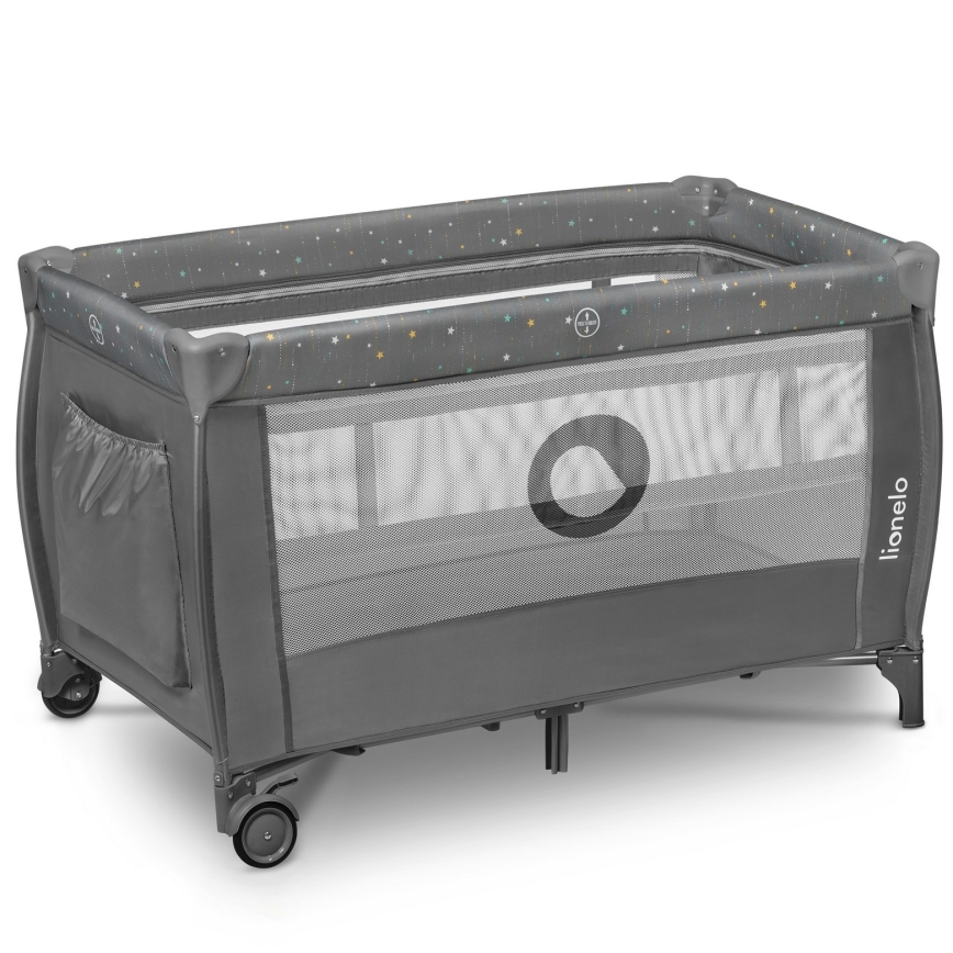Lionelo - Cuna de viaje STEFI PLUS Gris Multicolor