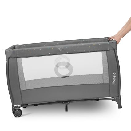Lionelo - Cuna de viaje STEFI PLUS Gris Multicolor