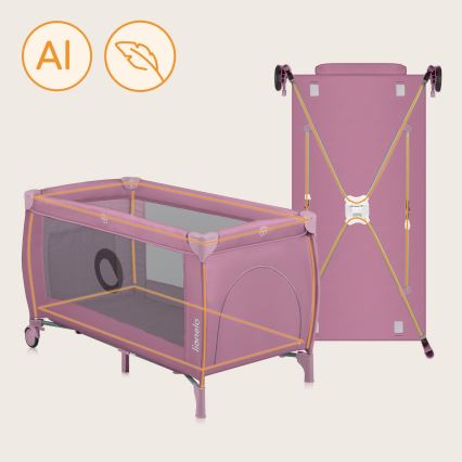 Lionelo - Cuna de viaje STEFI PLUS Pink Magnolia