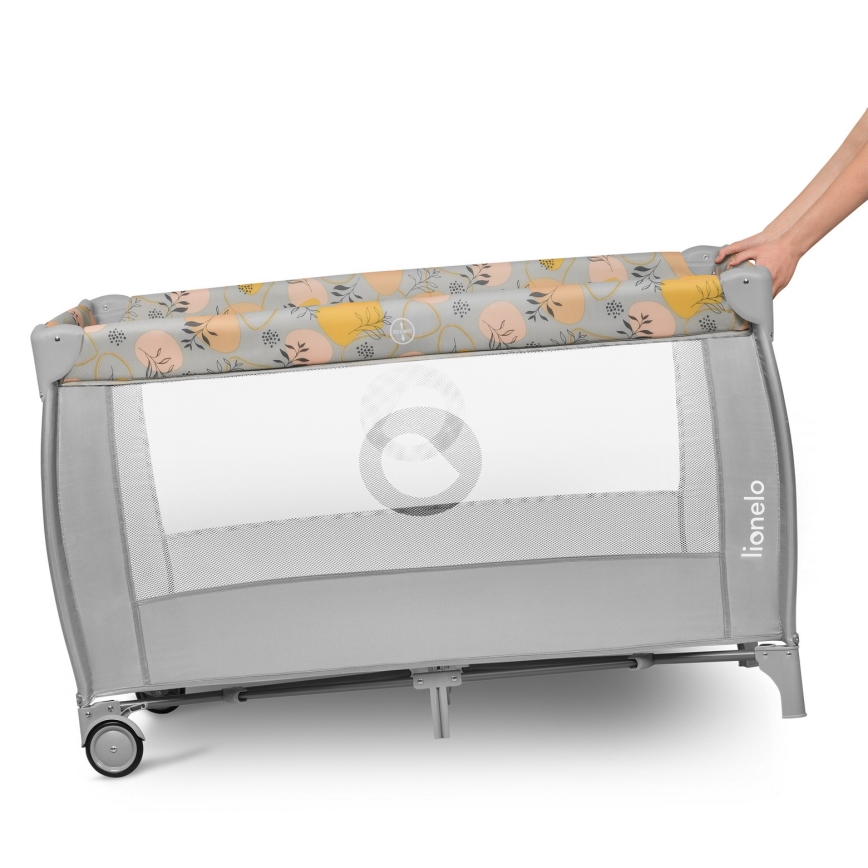 Lionelo - Cuna de viaje STEFI PLUS rosa y amarilla