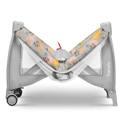 Lionelo - Cuna de viaje STEFI PLUS rosa y amarilla