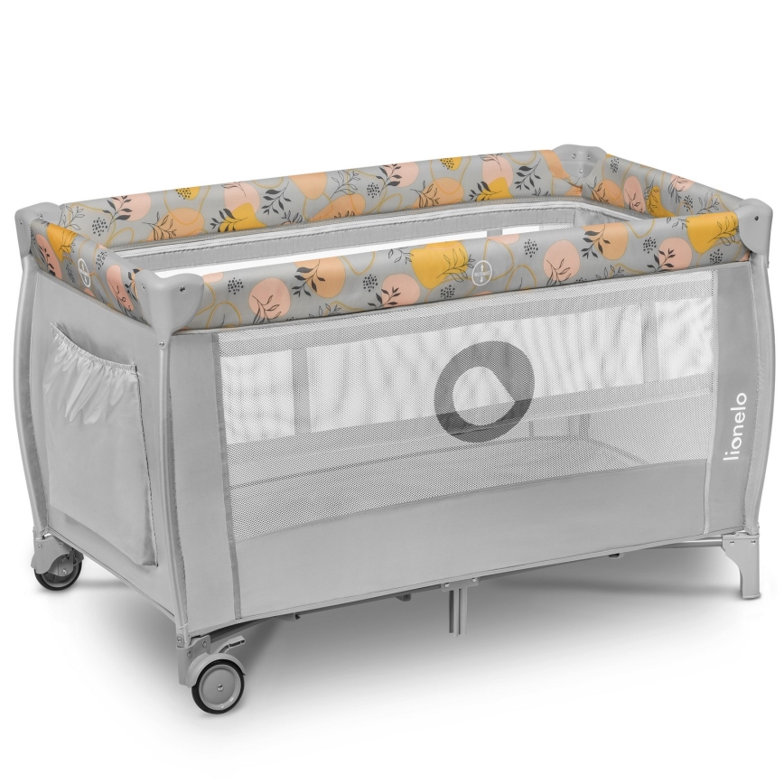 Lionelo - Cuna de viaje STEFI PLUS rosa y amarillo
