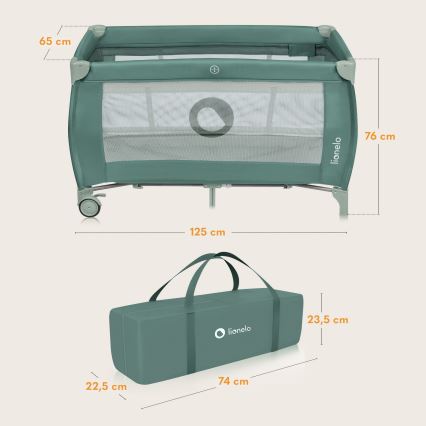 Lionelo - Cuna de viaje STEFI PLUS Verde Oliva