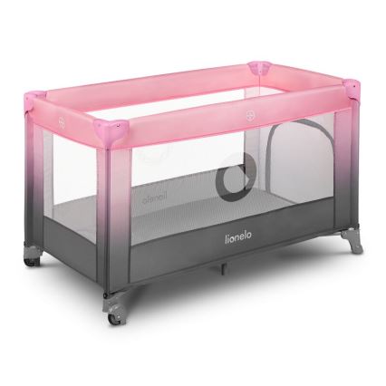 Lionelo - Cuna de viaje STEFI rosa/gris