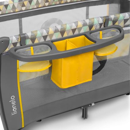 Lionelo - Cuna de viaje SVEN PLUS gris/amarilla