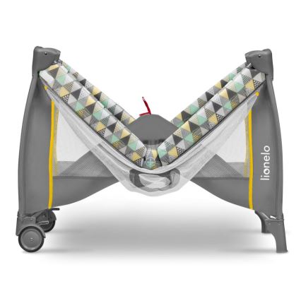 Lionelo - Cuna de viaje SVEN PLUS gris/amarilla