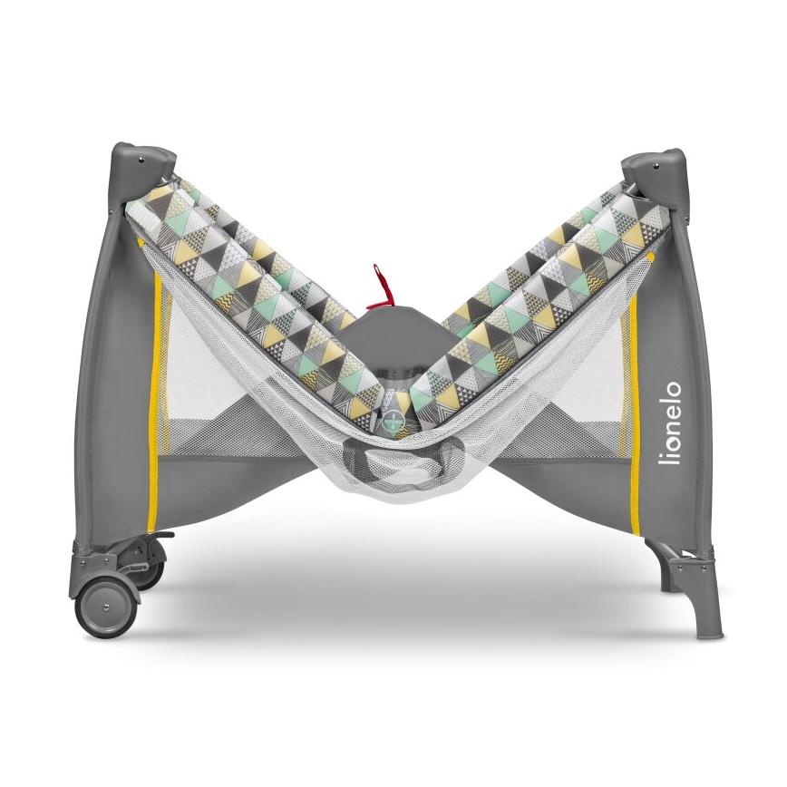 Lionelo - Cuna de viaje SVEN PLUS gris/amarilla