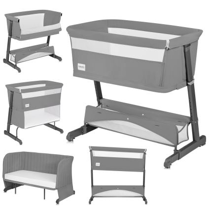 Lionelo - Cuna infantil 5 en 1 THOMI PLUS Gris Hormigón
