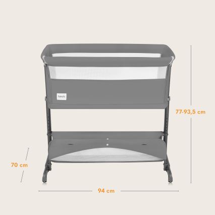 Lionelo - Cuna infantil 5 en 1 THOMI PLUS Gris Hormigón