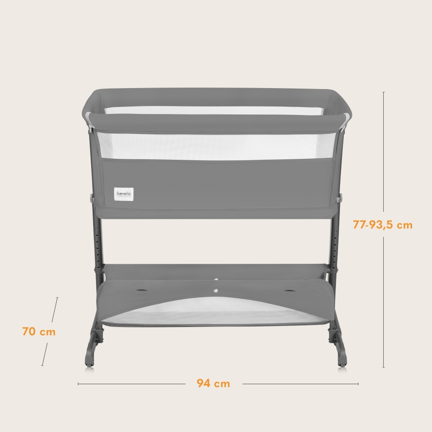 Lionelo - Cuna infantil 5 en 1 THOMI PLUS Gris Hormigón