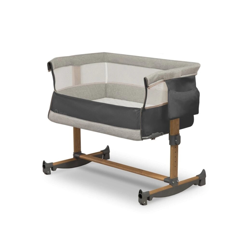 Lionelo - Cuna para bebé 3en1 LEONIE gris/negro