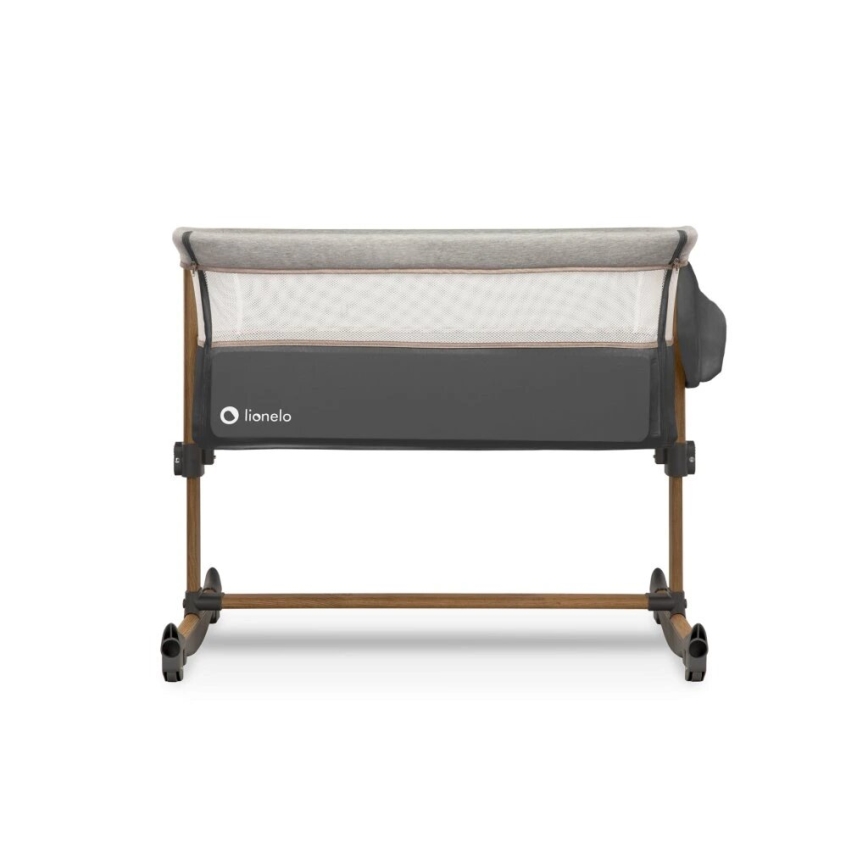 Lionelo - Cuna para bebé 3en1 LEONIE gris/negro