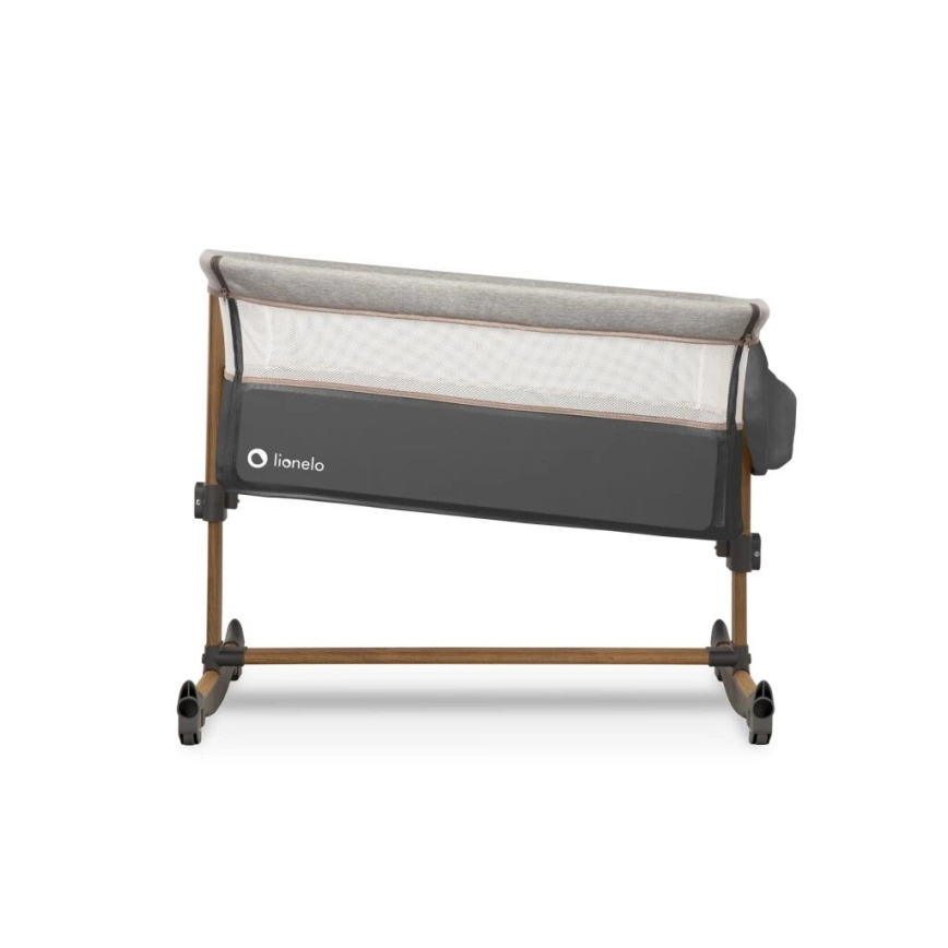 Lionelo - Cuna para bebé 3en1 LEONIE gris/negro