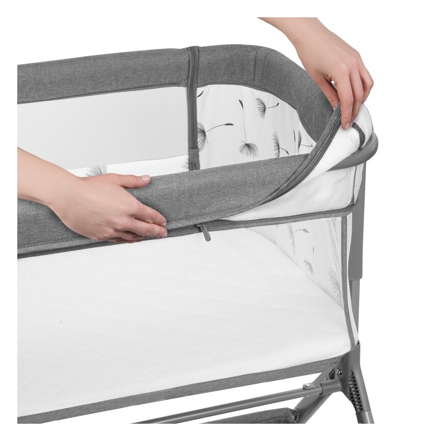 Lionelo - Cuna para bebé 3en1 LEONIE PLUS gris