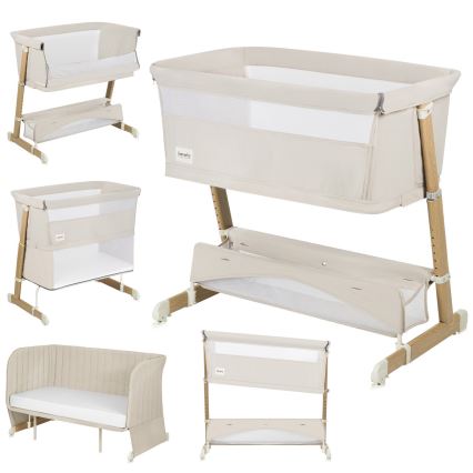 Lionelo - Cuna para bebé 5 en 1 THOMI PLUS Beige arena
