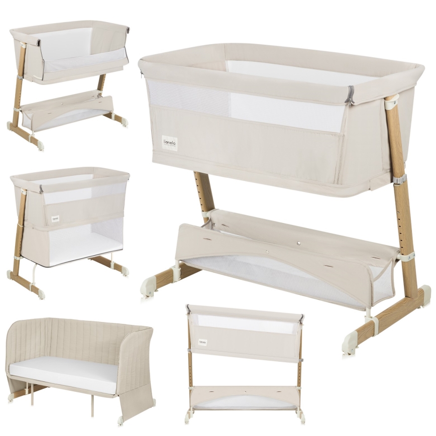 Lionelo - Cuna para bebé 5 en 1 THOMI PLUS Beige arena