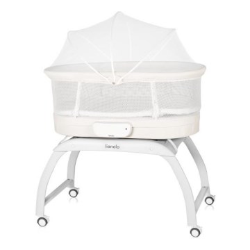 Lionelo - Cuna para bebé con balanza integrada CORAL Blanco