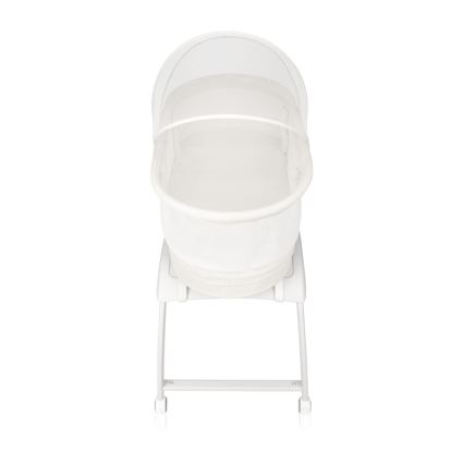 Lionelo - Cuna para bebé con balanza integrada CORAL Blanco