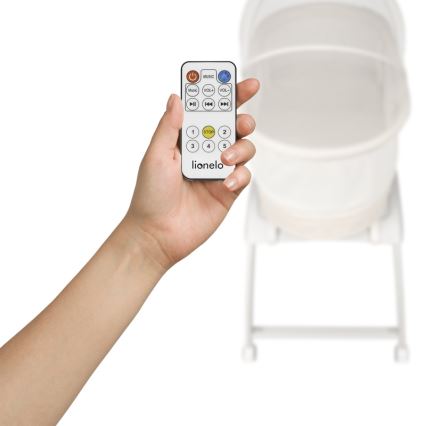 Lionelo - Cuna para bebé con balanza integrada CORAL Blanco