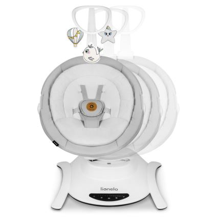 Lionelo - Hamaca para bebés con melodía BELLA Grey Concrete + mando a distancia