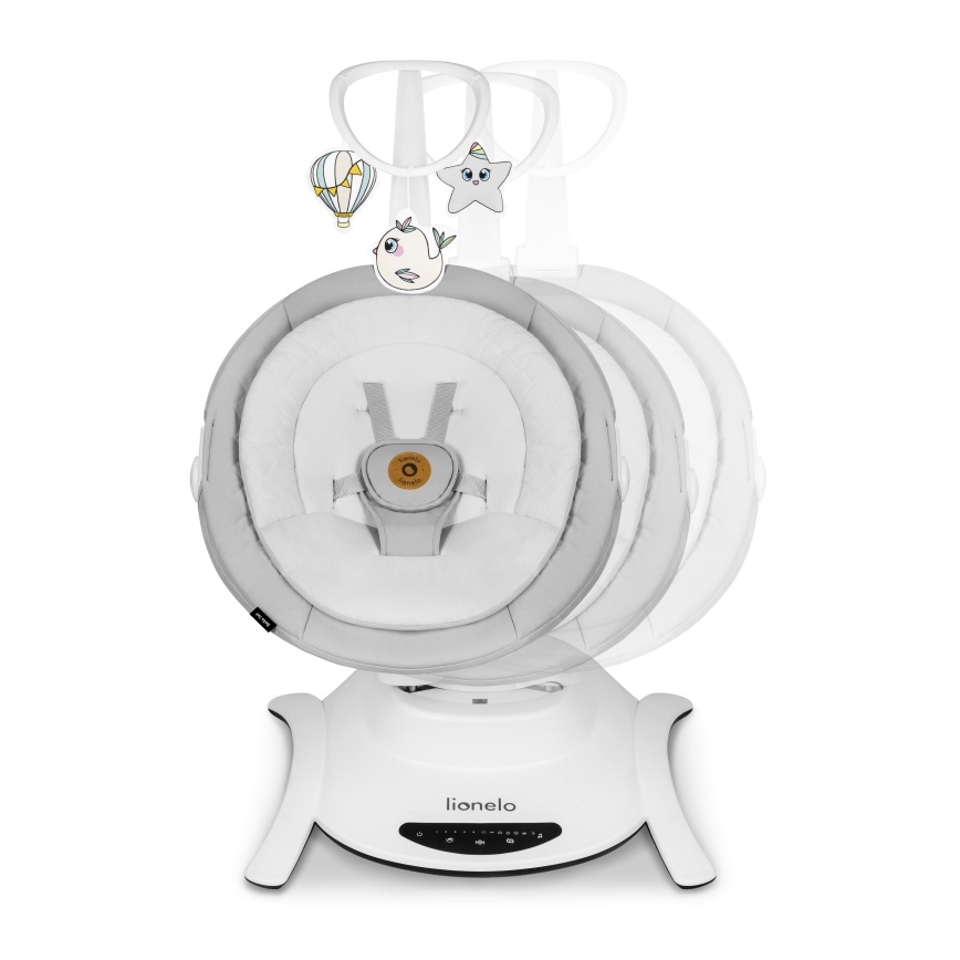 Lionelo - Hamaca para bebés con melodía BELLA Grey Concrete + mando a distancia