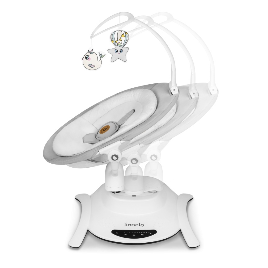 Lionelo - Hamaca para bebés con melodía BELLA Grey Concrete + mando a distancia