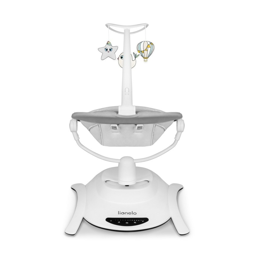 Lionelo - Hamaca para bebés con melodía BELLA Grey Concrete + mando a distancia