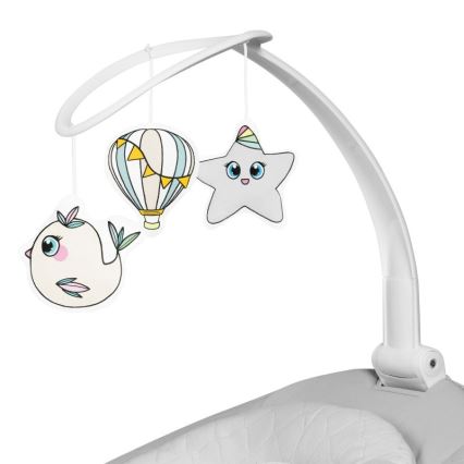 Lionelo - Hamaca para bebés con melodía BELLA Grey Concrete + mando a distancia