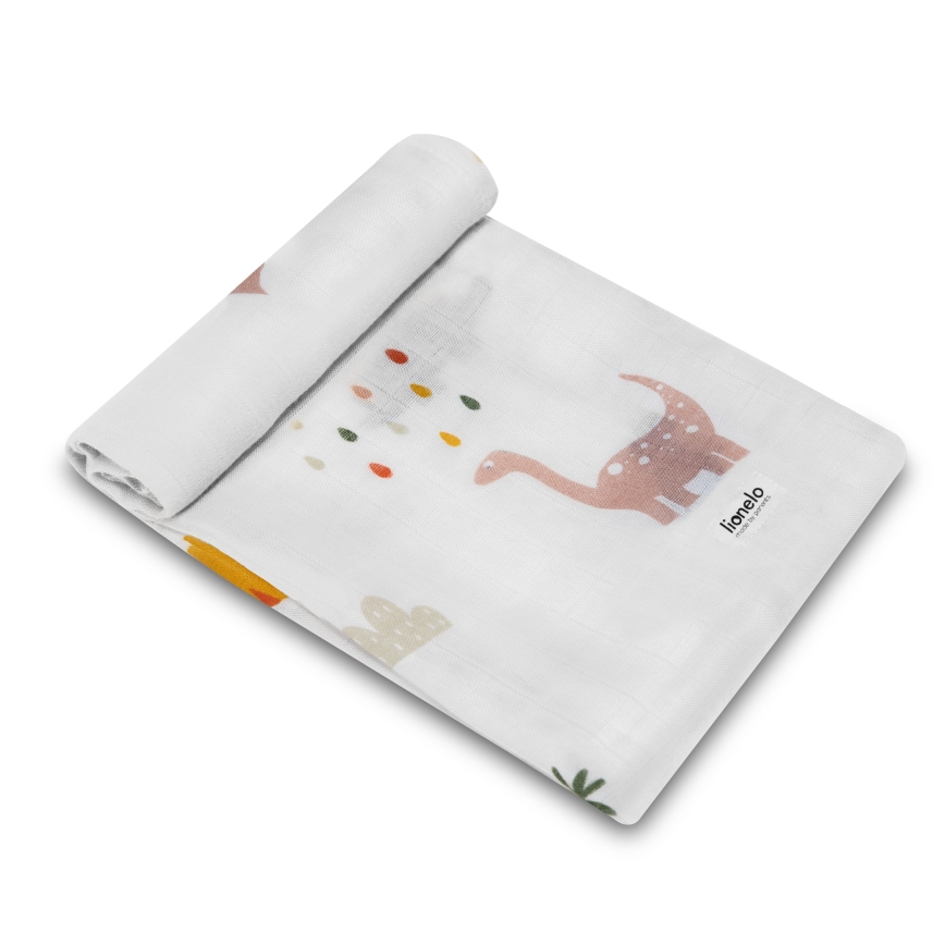 Lionelo - Juego de 3 muselinas de bambú BAMBOO SET 70x70 cm Dino